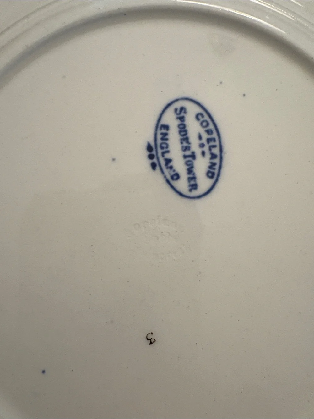 Blue and white ceramic plate - Copeland spode’s tower